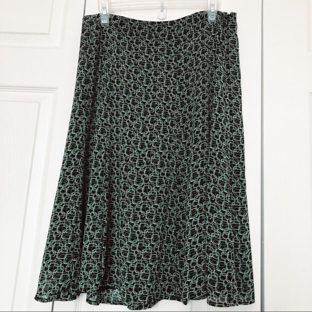 Anne Klein Geometric Print Flared Midi Skirt